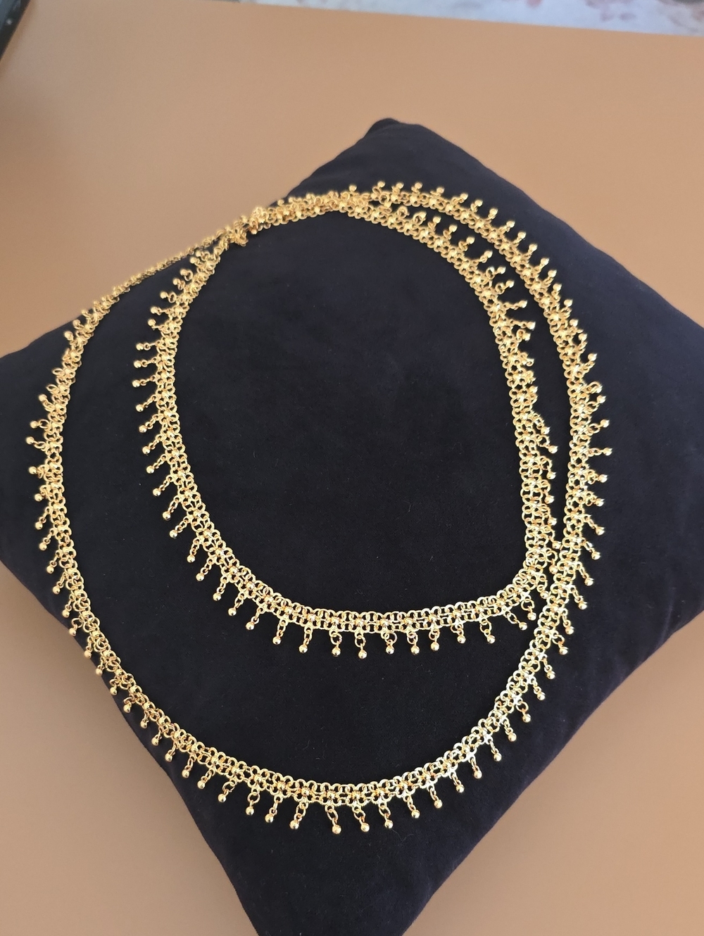 Delicate Gold Fringe Layered Necklace for Women